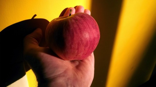 Here is a McIntosh apple, a beauty to behold!